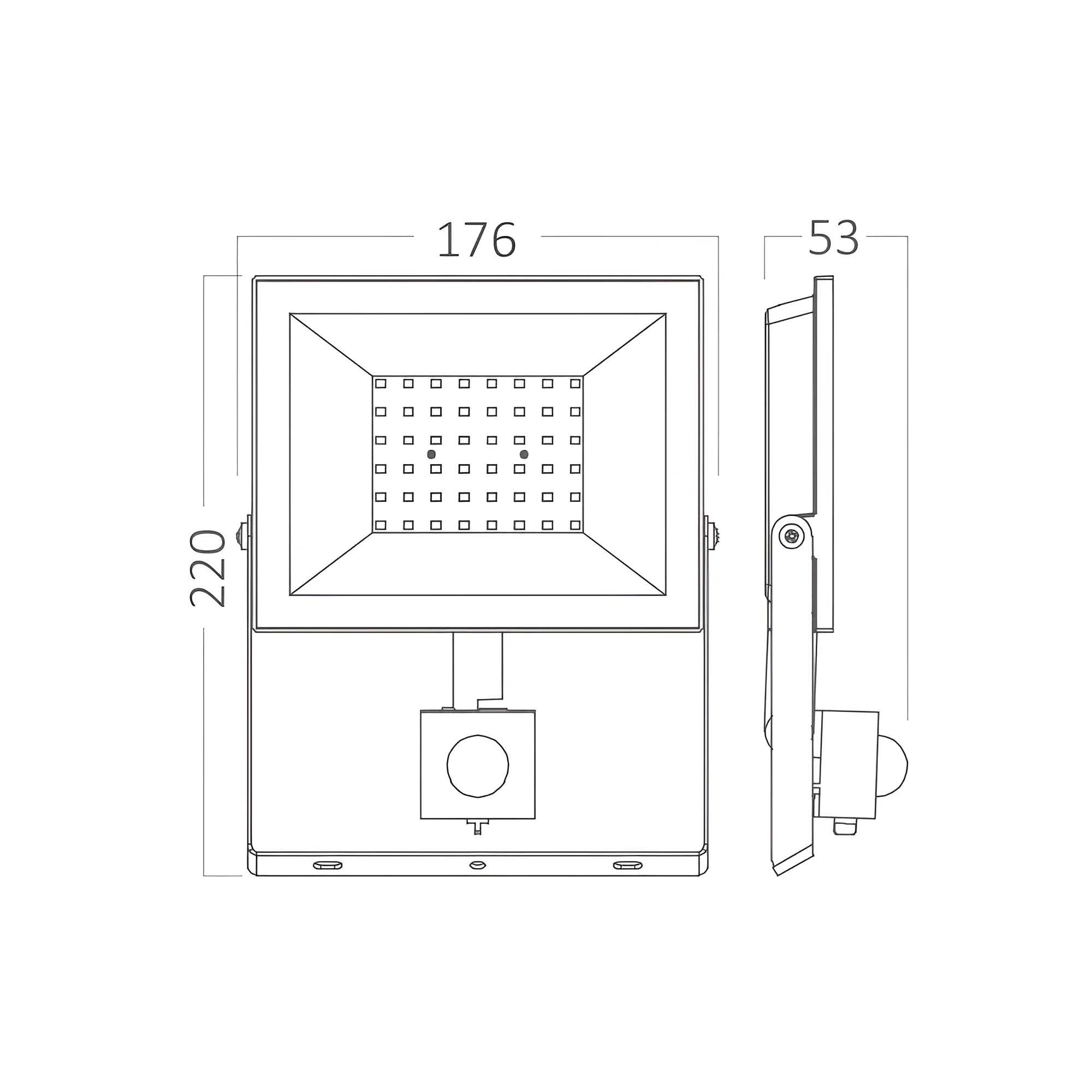 LED REFLEKTOR 50W CRNI 6500K IP54 SA SENZOROM — slika 6