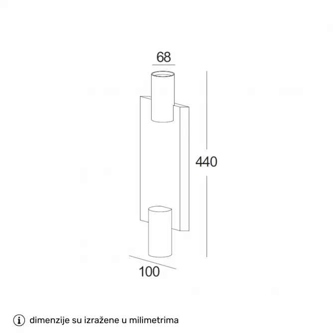 TALIA 89 SPOT LAMPA 2*GU10 CRNA/ZLATO — slika 4