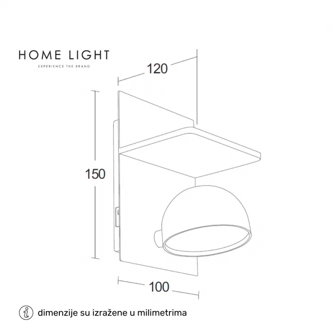 SOLEA 57 ZIDNA LAMPA 7W 3000K CRNA DIMABILNA — slika 3
