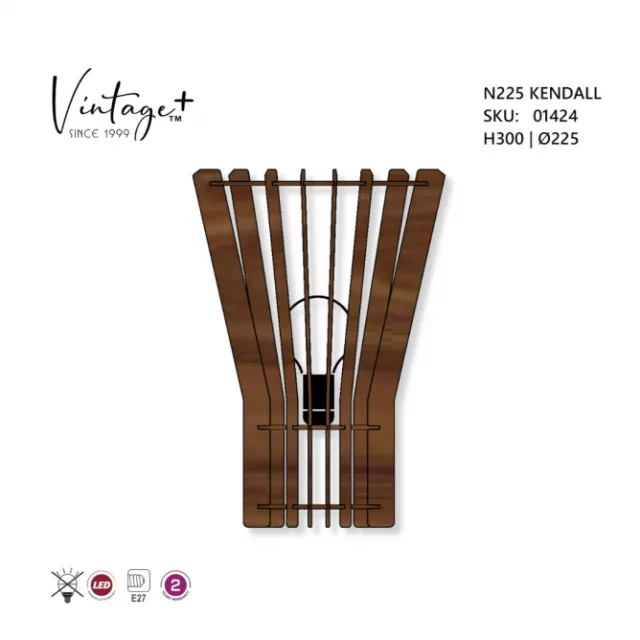VINTAGE KENDALL N225 ZIDNA LAMPA 1*E27 (Ø 325 mm, h-300 mm) – SKU01424