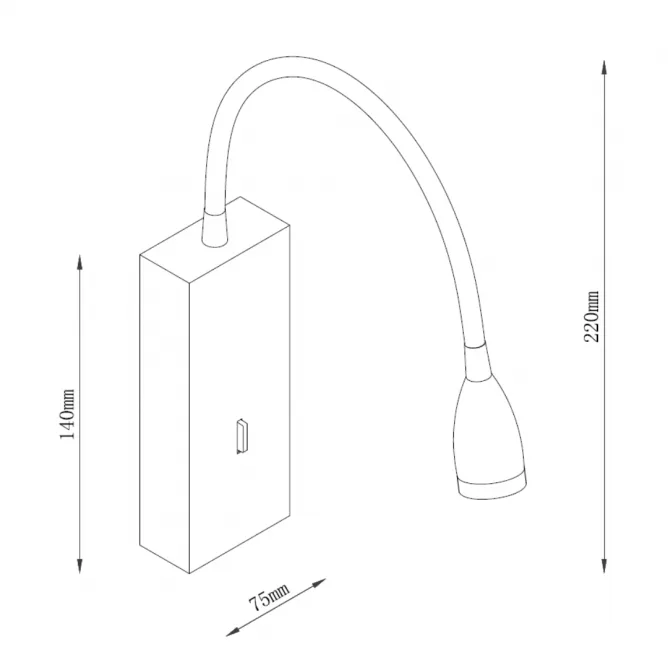 SOLEA 47 ZIDNA LAMPA 3W 3000K CRNA — slika 3