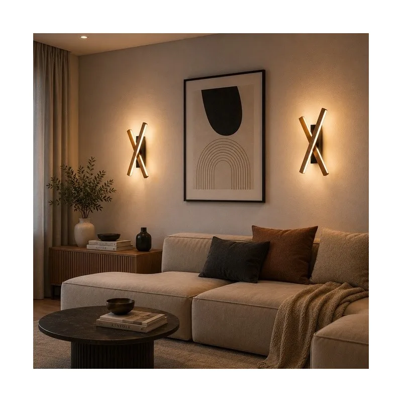 SOLEA 26 ZIDNA LAMPA 12W 3000K CRNA/DRVO — slika 2