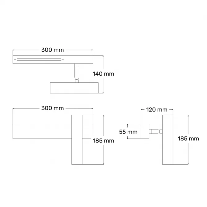 SOLEA 10 ZIDNA LAMPA 15W 3000K CRNA — slika 3