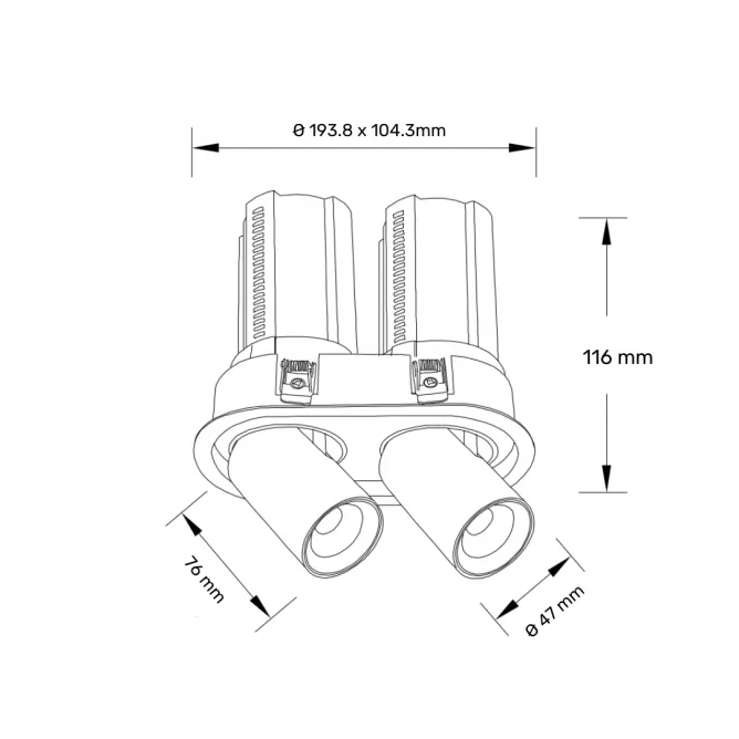 DAWN LED SVETILJKA TTV324 24W 3000K DIMABILNA CRNA — slika 2