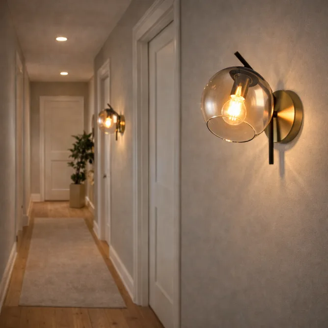 TALIA 29 ZIDNA LAMPA 1*E14 CRNA/BAKAR — slika 2