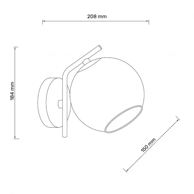 TALIA 29 ZIDNA LAMPA 1*E14 CRNA/BAKAR — slika 4
