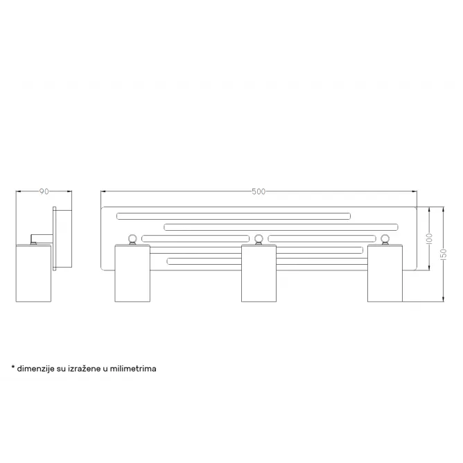 TALIA 67 SPOT LAMPA 3*GU10 CRNA/DRVO — slika 3