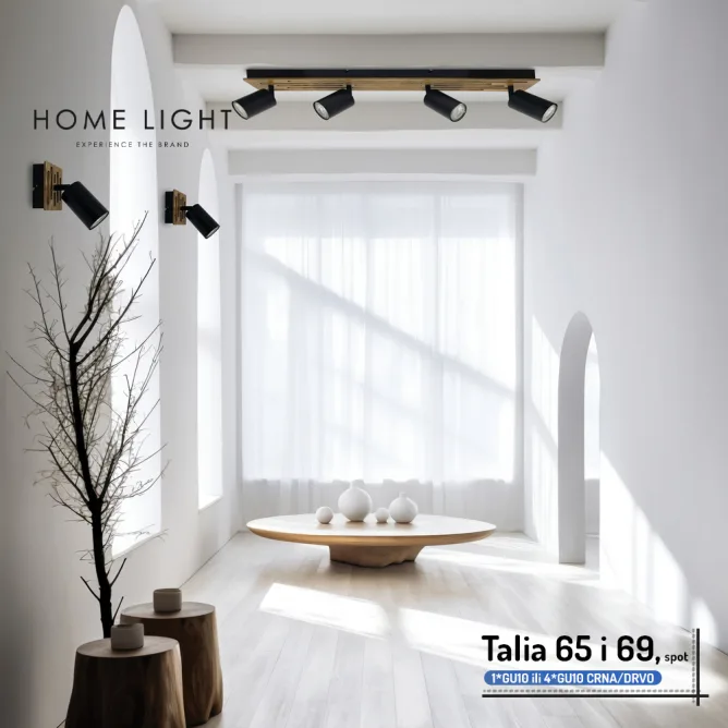 TALIA 65 SPOT LAMPA 1*GU10 CRNA/DRVO — slika 3