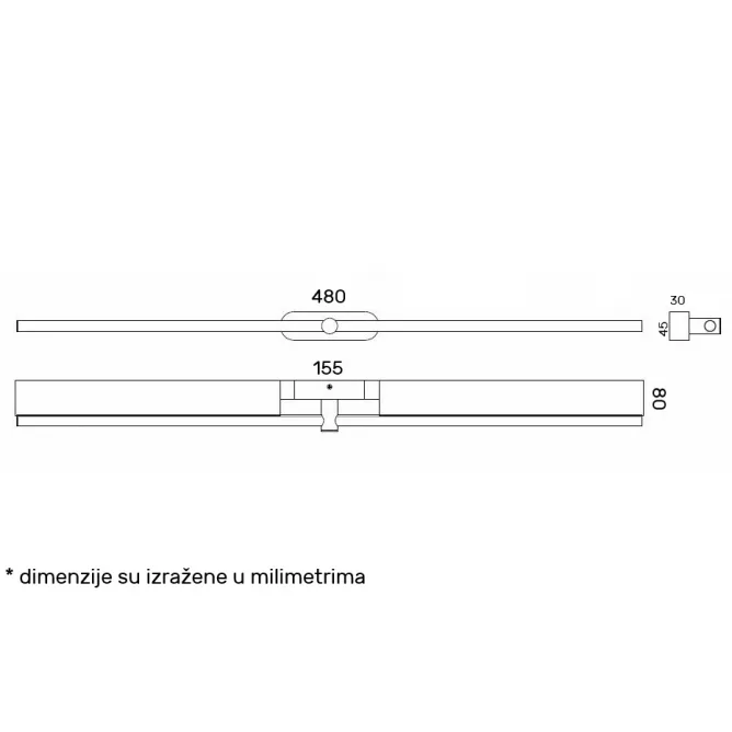 VESTA 654 ZIDNA LAMPA LED 8W 3000K CRNA/ZLATO — slika 4