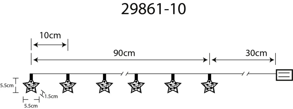 LED lanac sa metalnim srebrnim bojama, 10XLED — slika 8