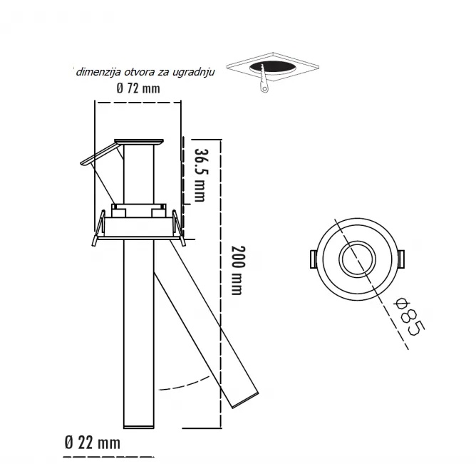 LED SVETILJKA LM6004-21 3W 3000K CRNA — slika 2