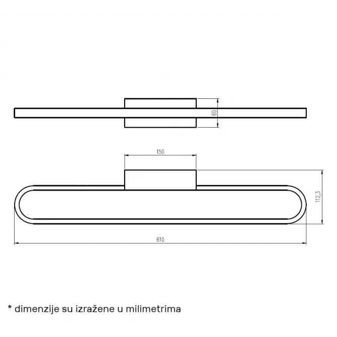 LUNA 322 ZIDNA LAMPA 10W 3000K CRNA — slika 3