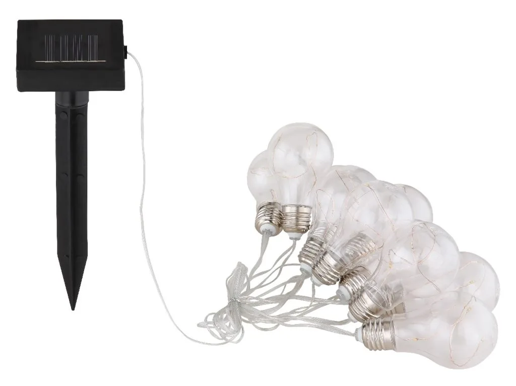 SOLARNA LAMPA PLASTIKA SREBRNA SIVA, 10XLED — slika 3