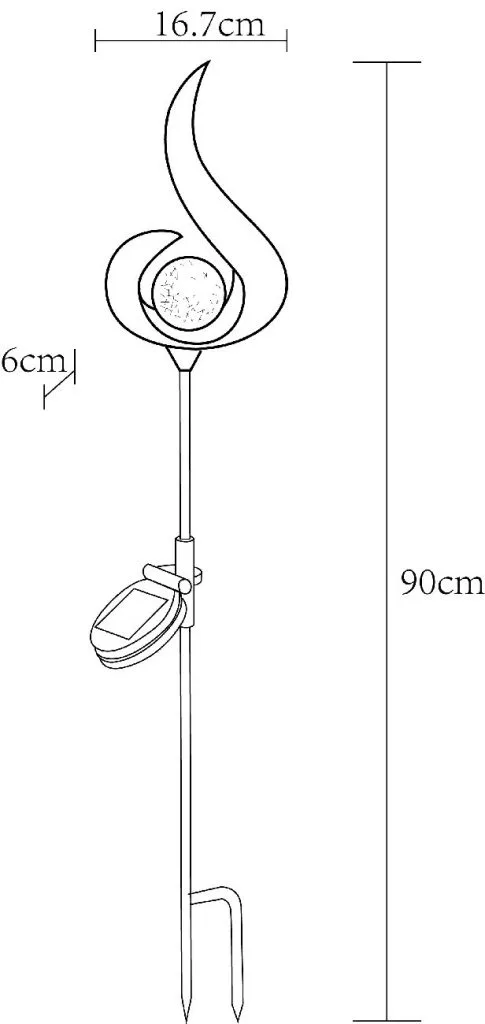 SOLARNA LAMPA METAL BOJA BRONZE, 1XLED — slika 7