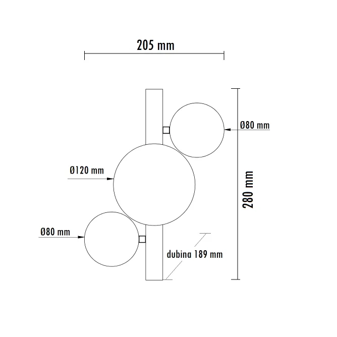 VESTA 599 ZIDNA LAMPA 3*G9 CRNA — slika 2