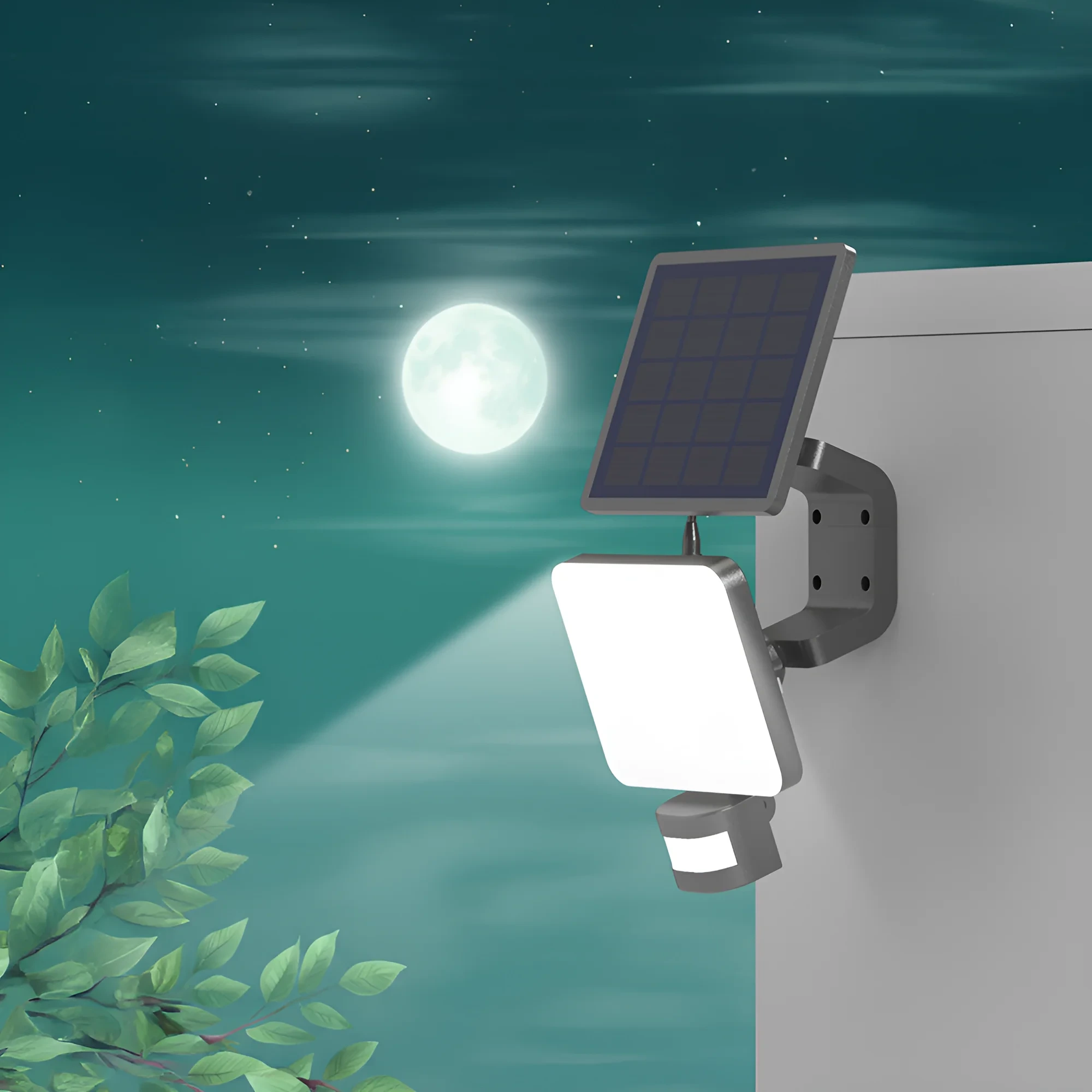 SOLARNA ZIDNA SVETILJKA 15W CRNI 4000K IP54 — slika 2