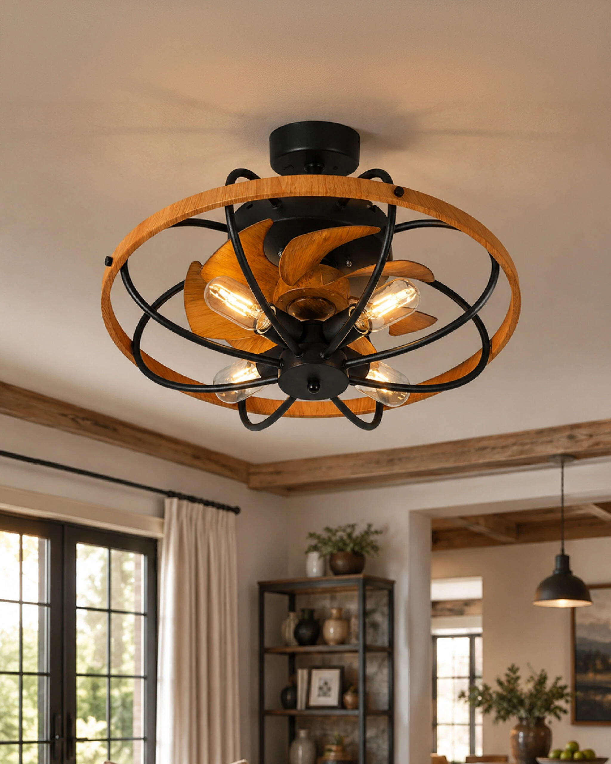Plafonska lampa sa ventilatorom FV7004-49 BK+WD — slika 2