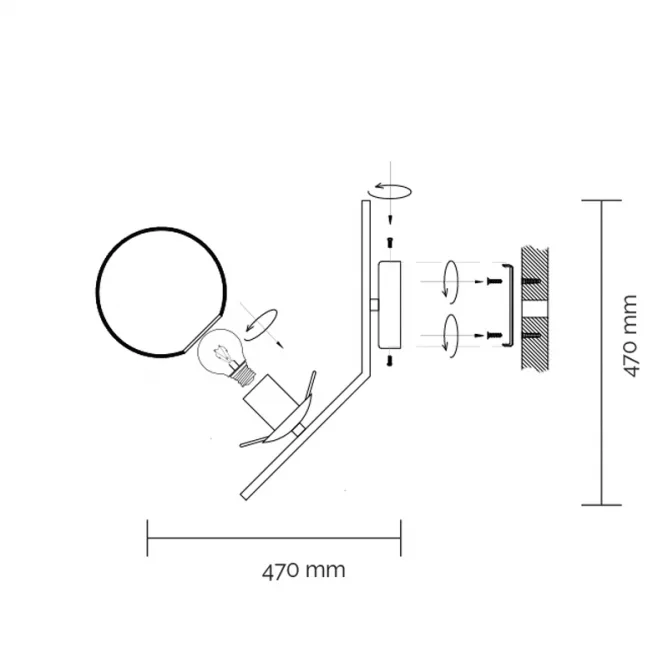 VESTA 575 ZIDNA LAMPA 1*E27 MESING — slika 2