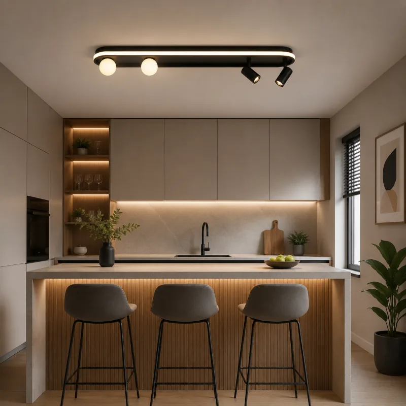 VESTA 480 PLAFONSKA SVETILJKA 34W+2*5W+2*3W 3000K CRNA — slika 2