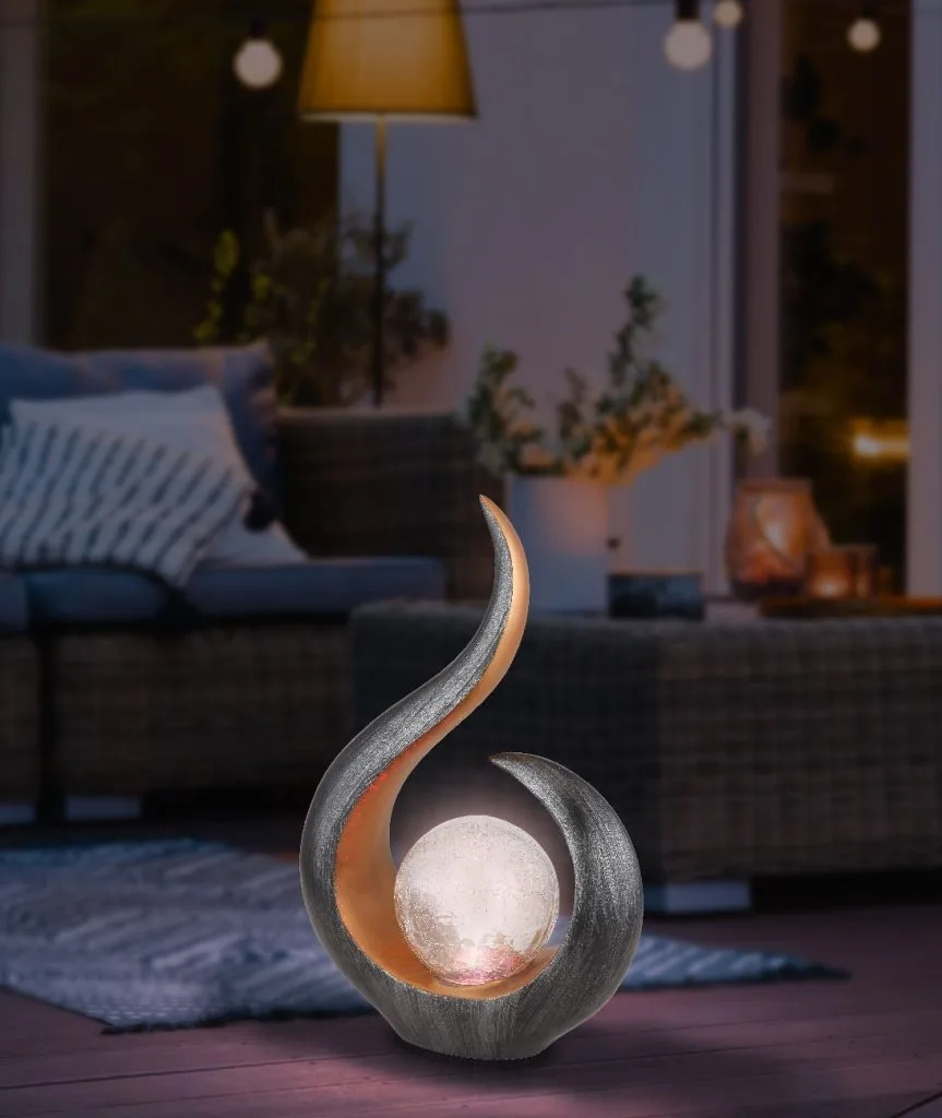 SOLARLEUCHTE KUNSTSTOFF SCHWARZ, 1XRGB LED — slika 2