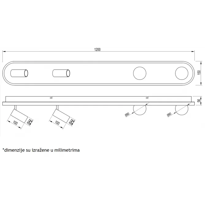 VESTA 480 PLAFONSKA SVETILJKA 34W+2*5W+2*3W 3000K BELA — slika 3