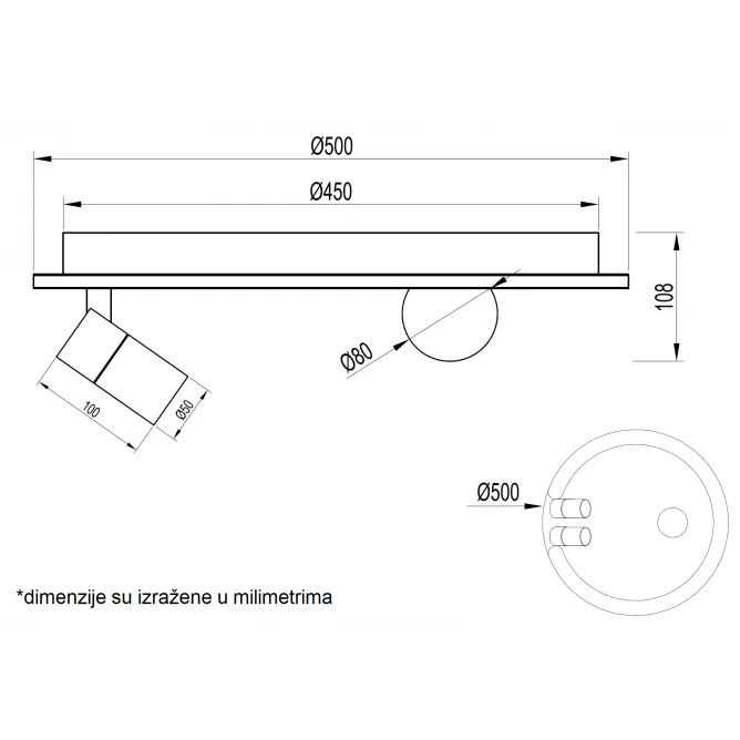 VESTA 483 PLAFONSKA SVETILJKA 30W+2*5W+3W 3000K BELA — slika 3
