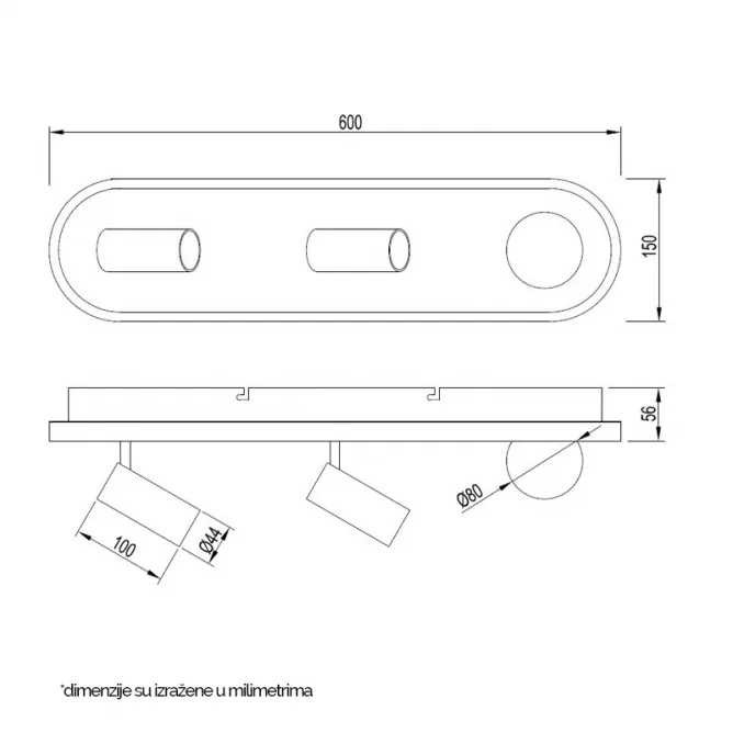 VESTA 479 PLAFONSKA SVETILJKA 18W+2*5W+3W 3000K BELA — slika 3