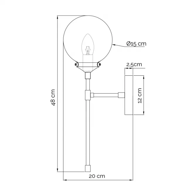 LUNA 209 ZIDNA LAMPA 1*E14 MESING — slika 2