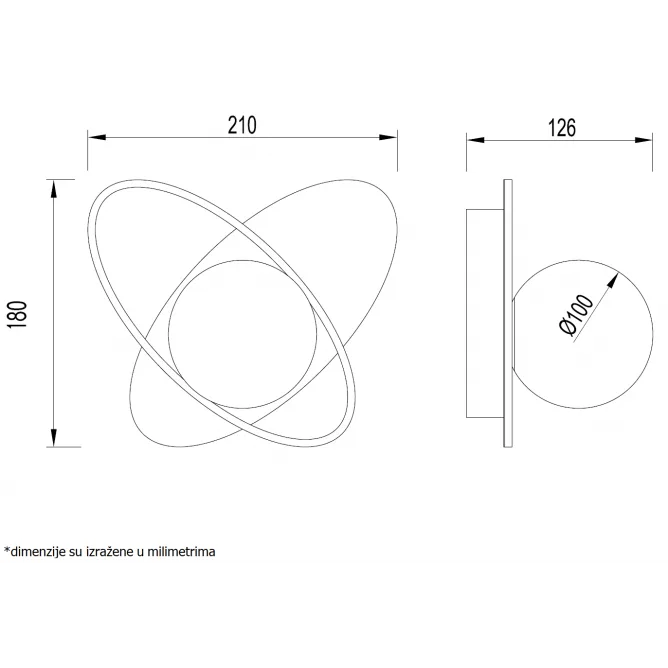 VESTA 533 ZIDNA SVETILJKA 1*G9 TAMNO DRVO/ZLATO — slika 3