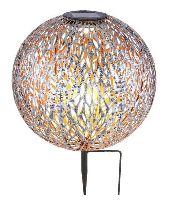 SOLARNA LAMPA METAL SREBRNA SIVA, 1XLED