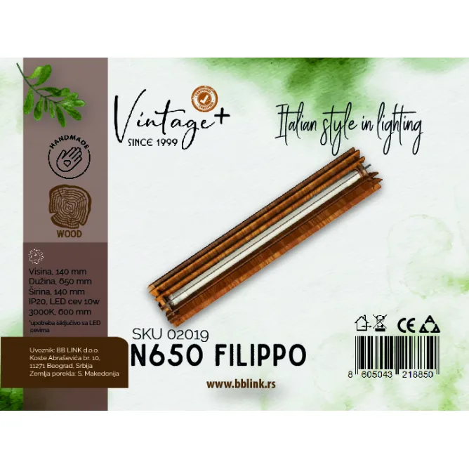 VINTAGE FILIPPO N650 ZIDNA LAMPA SKU 02019 — slika 2