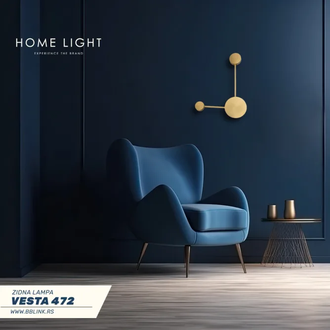 VESTA 472 ZIDNA LAMPA 8W 3000K BRUŠENO ZLATO — slika 3