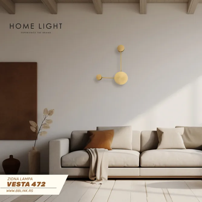 VESTA 472 ZIDNA LAMPA 8W 3000K BRUŠENO ZLATO — slika 5