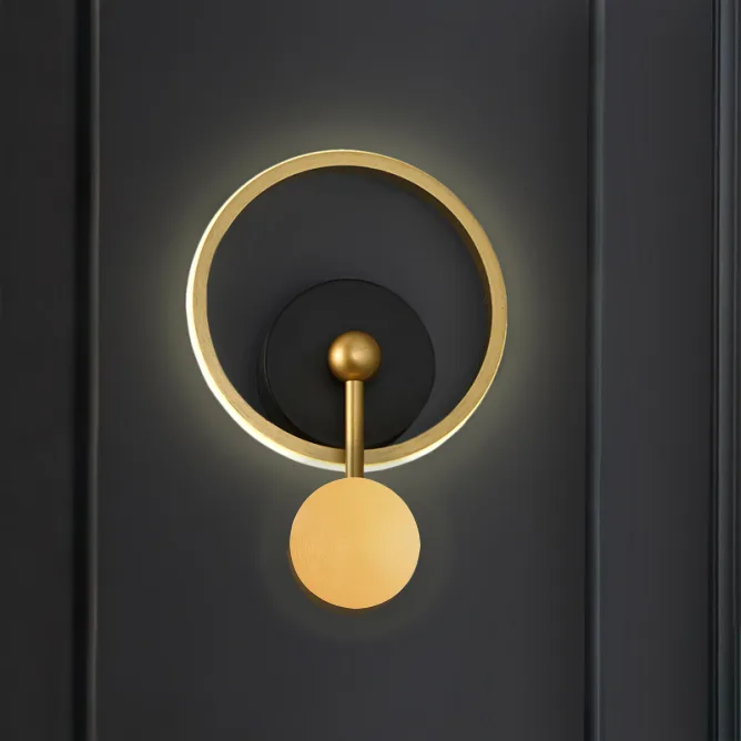 VESTA 468 ZIDNA LAMPA 15W 3000K CRNA/BRUŠENO ZLATO — slika 3
