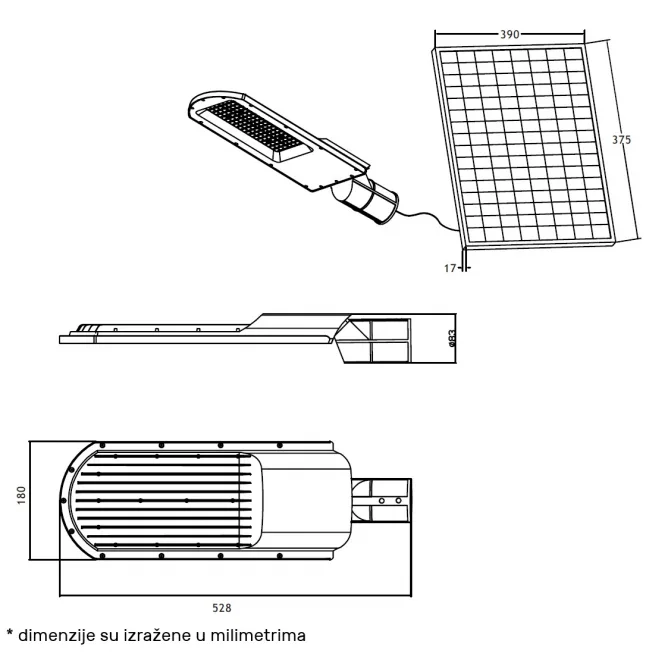 SOLARNA LED ULIČNA SVETILJKA GN-SSL316-240W 4000K 3000lm IP66 — slika 5