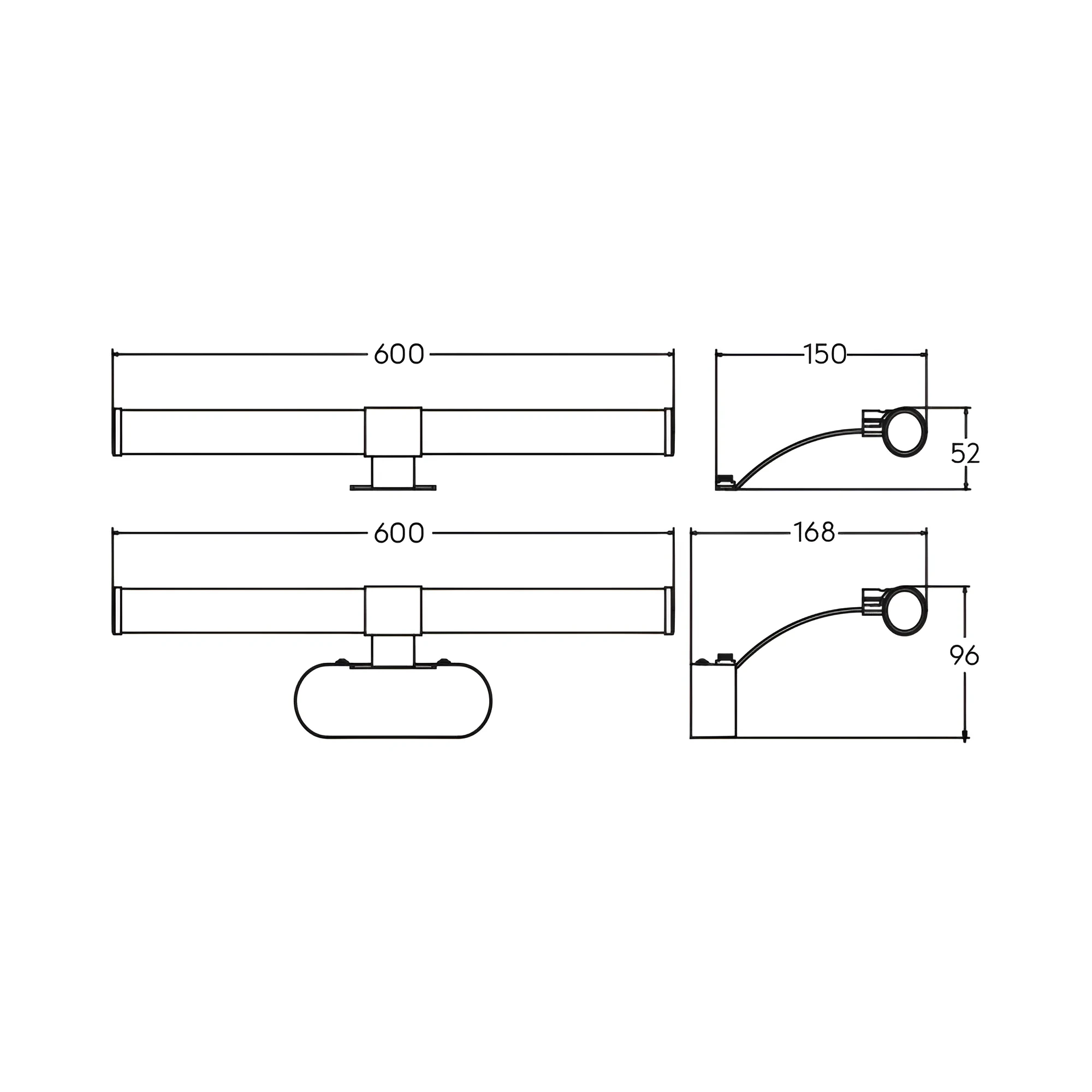 LED LAMPA ZA OGLEDALO 400MM 7W CRNI 4000K IP44 — slika 6