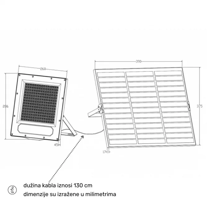 SOLARNI REFLEKTOR GN-240W-SFL519 5000K 3000lm 90° IP66 — slika 3