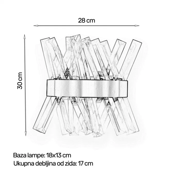 BELORE 14 ZIDNA LAMPA 2*E14 ANTIQUE MESING — slika 4