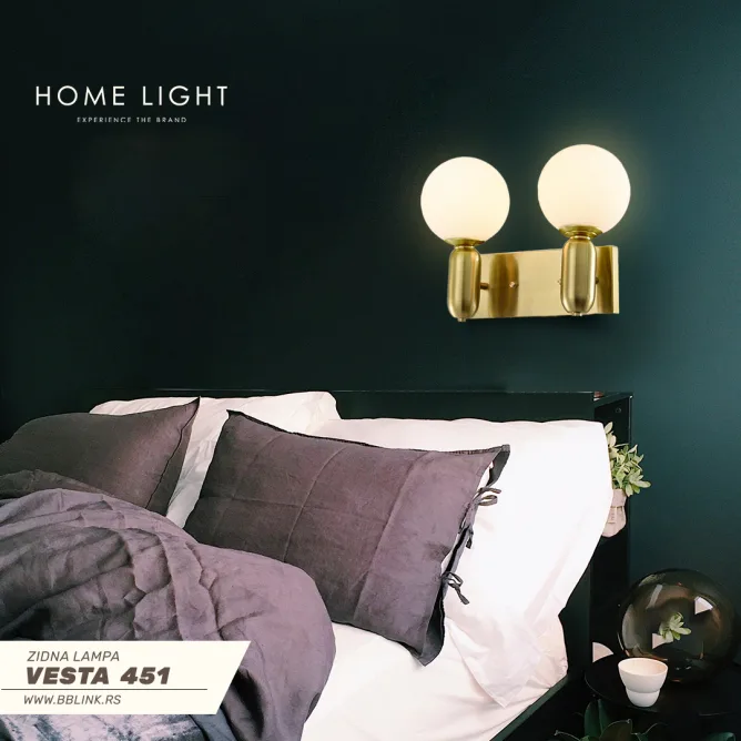 VESTA 451 ZIDNA LAMPA 2*E14 MESING — slika 2