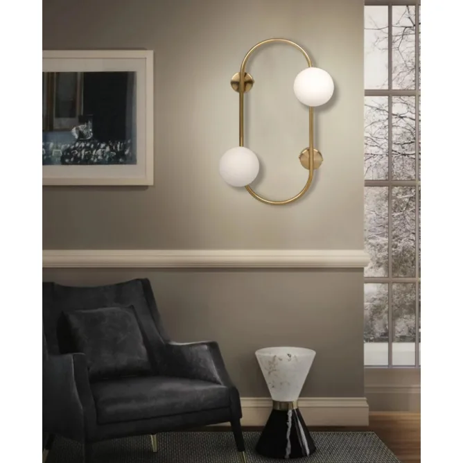 VESTA 385 ZIDNA LAMPA 2XG9 MESING — slika 2