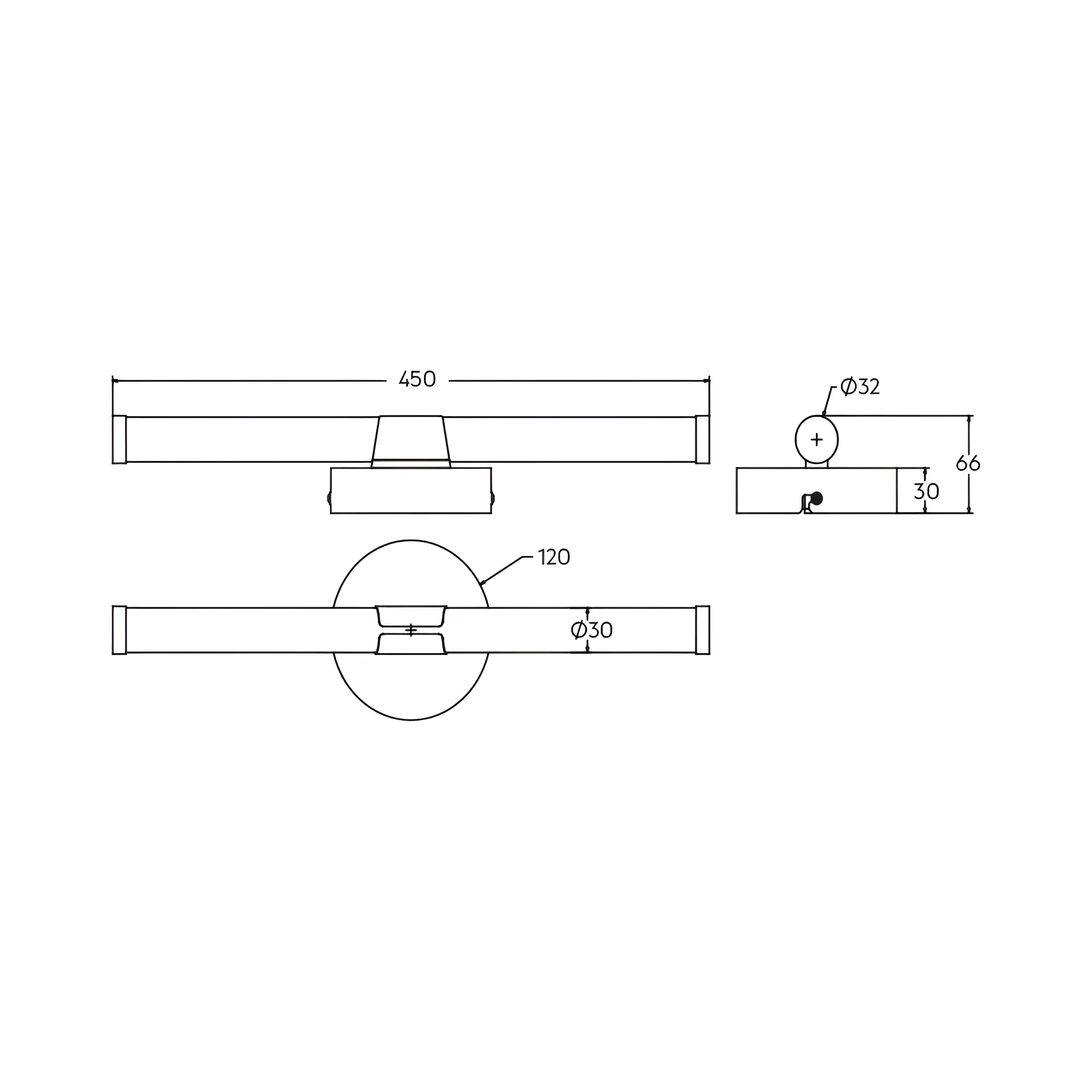 LED LAMPA ZA OGLEDALO 450MM 7W CRNI CCT IP44 — slika 6