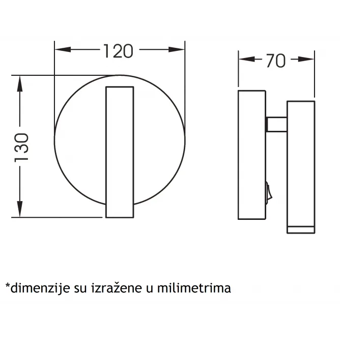 LED ZIDNA SVETILJKA JM-060 BELA — slika 2