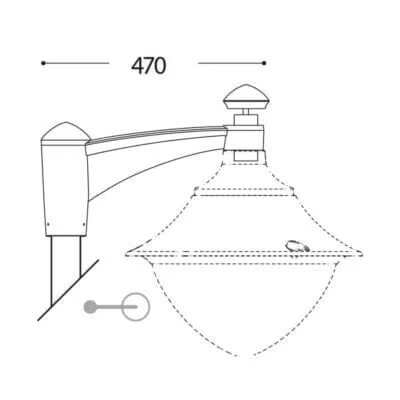 Nosač za lampu MIDIPILAR SYSTEM 1L SV — slika 2