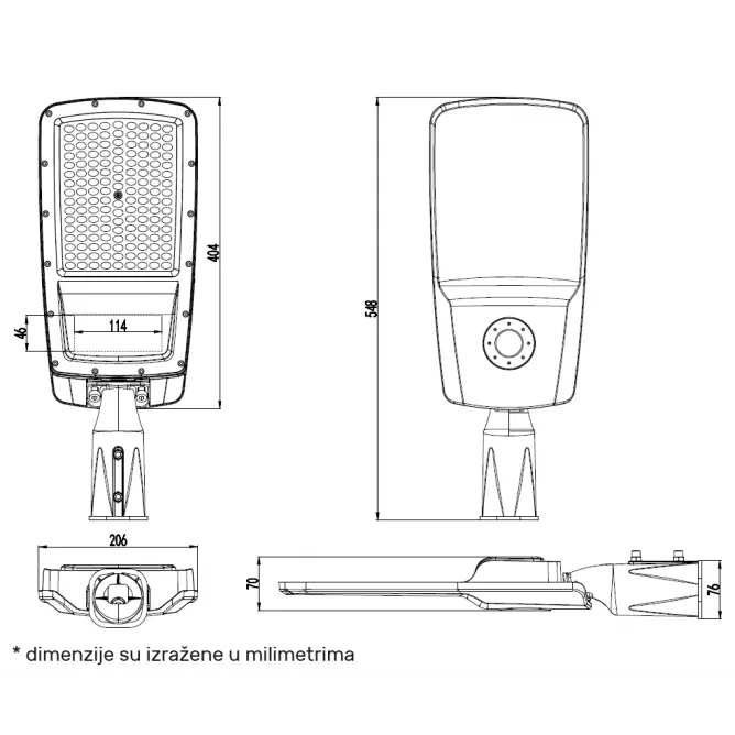 LED ULIČNA SVETILJKA RX-H 100W 4000K — slika 7