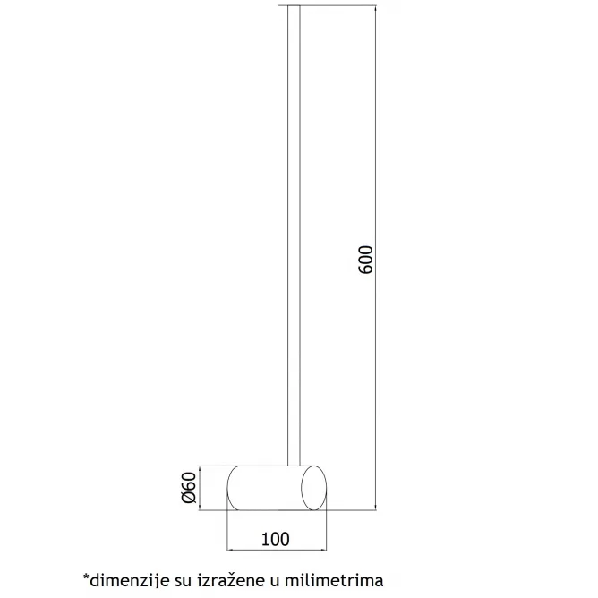 VESTA 361 ZIDNA LAMPA 7W 3000K CRNA — slika 2