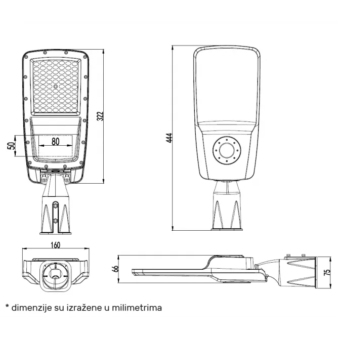 LED ULIČNA SVETILJKA RX-H 50W 4000K — slika 7