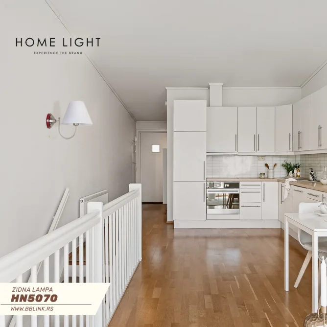 ZIDNA LAMPA HN5070 WHITE + S.NIKL E27 — slika 2