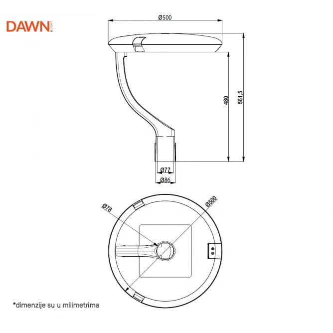 LED ULIČNA SVETILJKA GSL09S 60W 4000K 7800lm IP66 — slika 4