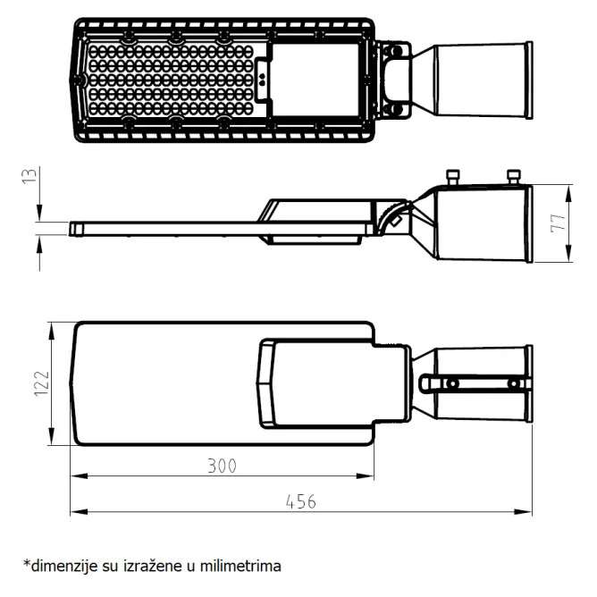 LED ULIČNA SVETILJKA SL04  50W 4000K 6000lm IP65 — slika 3