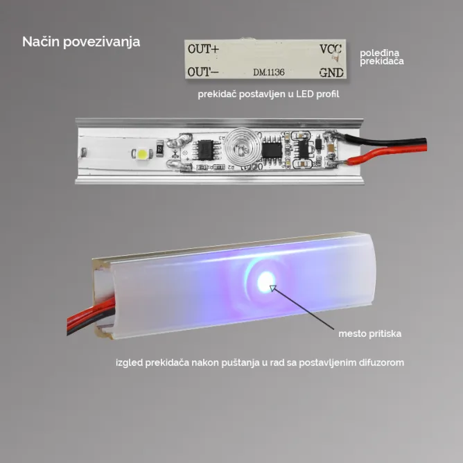 PREKIDAČ NA DODIR ZA LED TRAKE LTR-SW-ALP — slika 2